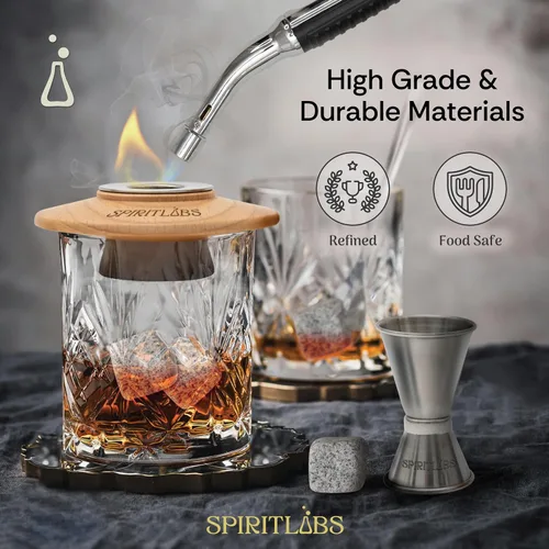 Miniatura 4 de Kit de ahumador de cóctel con antorcha premium Kit de ahumador de whisky todo en uno con chips de madera de 6 sabores, bourbon, kit de ahumador