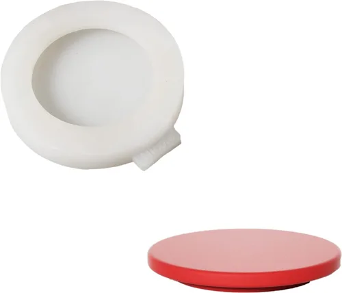 BOOWAN NICOLE Molde de tapa de tarro de vela de concreto de Nochebuena, molde de silicona de cemento para suculentas, tapa de macetas, soporte para