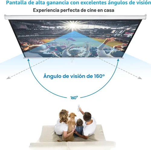 Miniatura 3 de SUPER DEAL 100'' 16:9 HD Pantalla de proyección plegable, no se arruga, portátil, pantalla de películas manual de extracción para cine en casa
