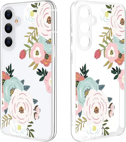 Miniatura 13 de Funda ultra transparente para Samsung Galaxy S23 con diseño de flores, TPU suave y delgado, patrón floral, transparente, funda protectora para niñas