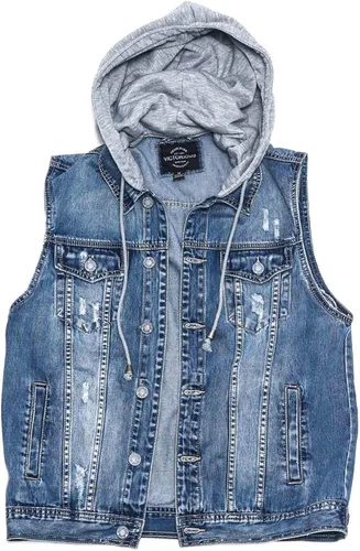 Miniatura 8 de Victorious Rocker Denim Jean Chaleco Chaqueta