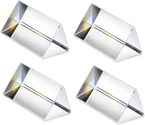 Miniatura 8 de QFkris Prismas triangulares de vidrio óptico, 12 piezas, 1.969 in/2 pulgadas de cristal equilátero, juego de prismas para enseñar fotografía