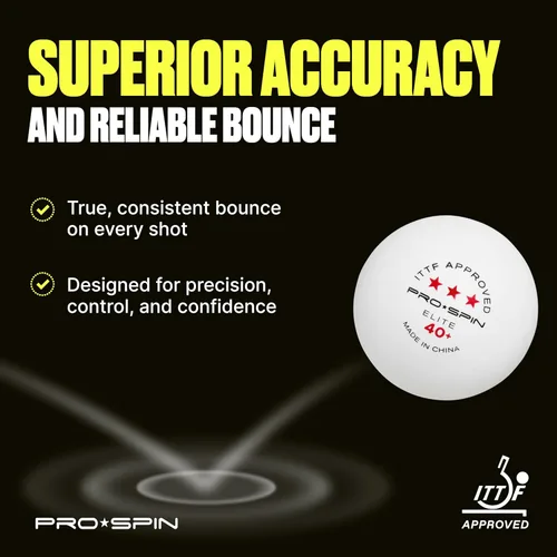 Miniatura 6 de PRO-SPIN Pelotas de ping pong – Pelotas de tenis de mesa premium aprobadas por ITTF de 3 estrellas Alto rendimiento 40+ ABS calidad profesional