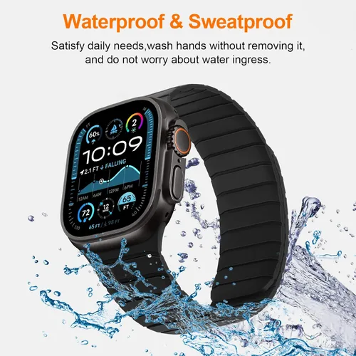 Miniatura 6 de Tasikar Bandas Magnéticas Compatibles con Apple Watch 42mm (Serie 11/Serie 10) 41mm 40mm 38mm, Correa de Reemplazo de Silicona Suave para iWatch SE