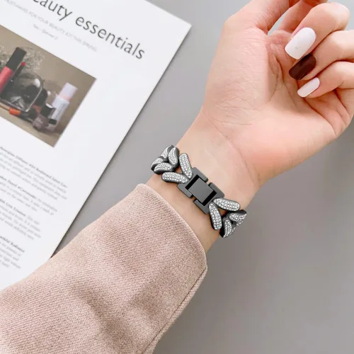 Miniatura 2 de Juntan Correas brillantes compatibles con Apple Watch de 1.496 pulgadas, 1.575 pulgadas, 1.614 pulgadas, 1.654 pulgadas, 1.732 pulgadas, 1.772