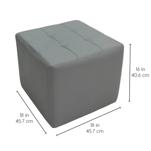 Miniatura 3 de Factory Direct Partners Mueble otomano cuadrado copetudo tapizado a mano de grado comercial para vestíbulo, oficina, biblioteca, aula o asiento