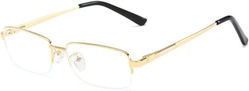 Half Rimless Metal Eyewear Frames Blue Light Blocking Transparent Lens Business Glasses