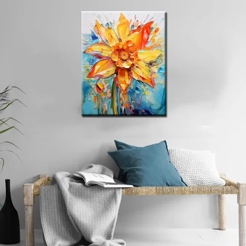 Miniatura 3 de Pintura por números de flores de acuarela amarilla para adultos, principiantes, estudiantes y niños, ideal para regalo de cumpleaños, aniversario
