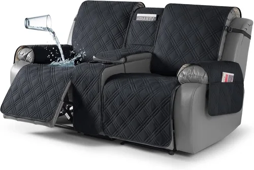 Miniatura 16 de TAOCOCO Fundas de sofá reclinable 100% impermeables con consola, fundas de sofá para sofá reclinable de 3 asientos con diseño de correas, funda