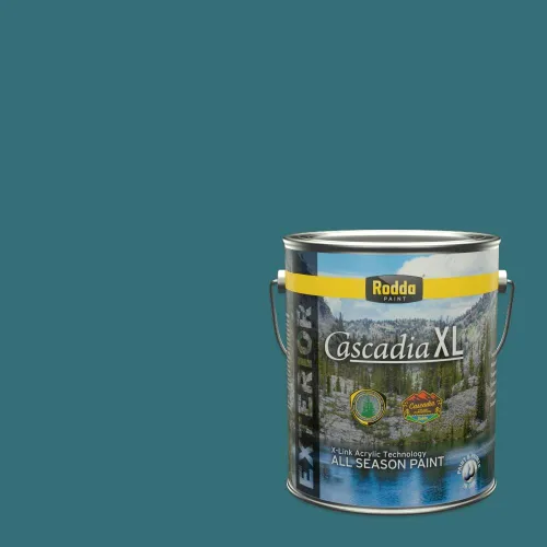 Miniatura 155 de Rodda Paint CASCADIA XL Pintura e imprimación satinada exterior en uno, cuarto de galón, Aquafir