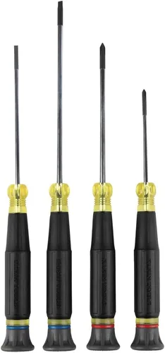 Miniatura 18 de Klein Tools 85617 Juego de destornilladores de precisión mini, ranurados, Phillips, TORX, asas de agarre acolchado, ideal para bloques