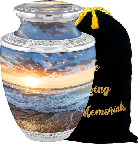 Miniatura 20 de Urnas de Cremación Personalizadas con Medallón Estético de Playa para Cenizas de Adultos Hombre Mujer - Urnas de Entierro de 200 libras para Cenizas