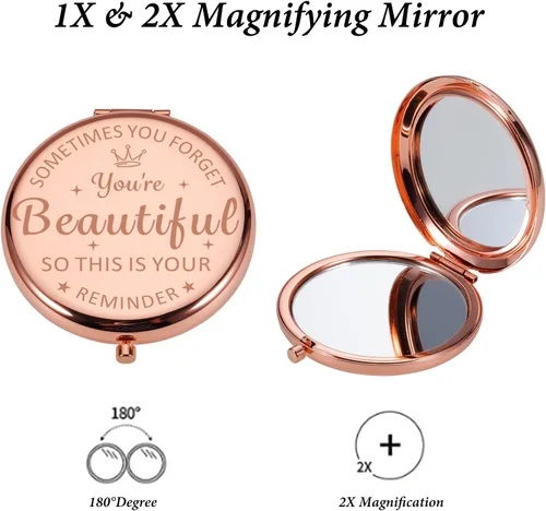 Miniatura 2 de XPENMULBOJA Día de San Valentín para ella, espejo de maquillaje 2026, espejo compacto para hija, mamá, amigas, ideas inspiradoras para esposa, San