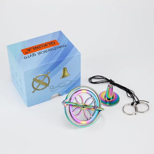 Miniatura 7 de QLKUNLA - Juguete de giroscopio de metal, antigravedad, rotativo, para escritorio, giroscopio de movimiento de vuelo, equilibrio de física, juguete