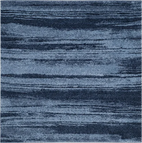 Miniatura 3 de SAFAVIEH Retro Collection - Alfombra cuadrada de 6 pies, azul claro y azul, diseño abstracto moderno, no desprende pelusa y de fácil cuidado, ideal