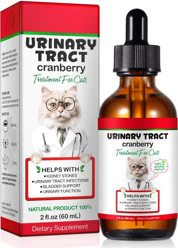 Salud del tracto urinario felino, remedio para la infección urinaria del gato, suplemento herbario natural de 2 onzas líquidas, apoyo al cuidado