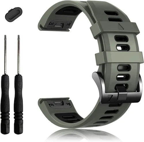 Miniatura 18 de EZMVZKU 26mm Quickfit Watchbands for Fenix 8 AMOLED 51mm/Fenix 7X/7X Pro/6X/6X Pro/5X Plus/3 HR, Sport Silicone Straps Compatible with Garmin Enduro