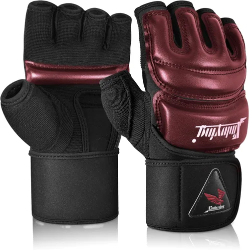 Miniatura 6 de Xinluying Guantes MMA Saco de Boxeo Entrenamiento Artes Marciales Sparring Grappling Kickboxing Muay Thai Guantes de Boxeo, Almohadillas de Nudillos