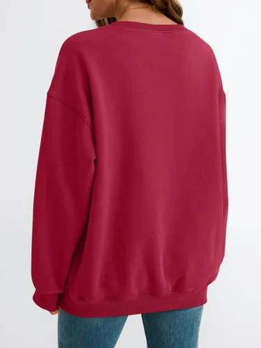 Miniatura 54 de EFAN Sudaderas de gran tamaño con cuello redondo Y2K para mujer, sudaderas con capucha para otoño, moda 2025, ropa para adolescentes y niñas, lindo