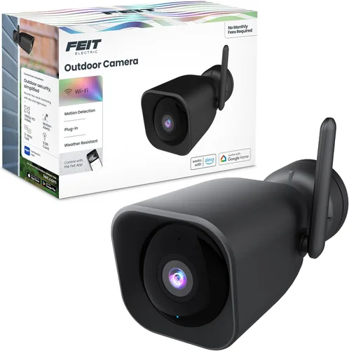 Feit Electric CAM/WM/WiFi 1080p HD Cámara de seguridad para exteriores con Wifi para el hogar inteligente con visión nocturna