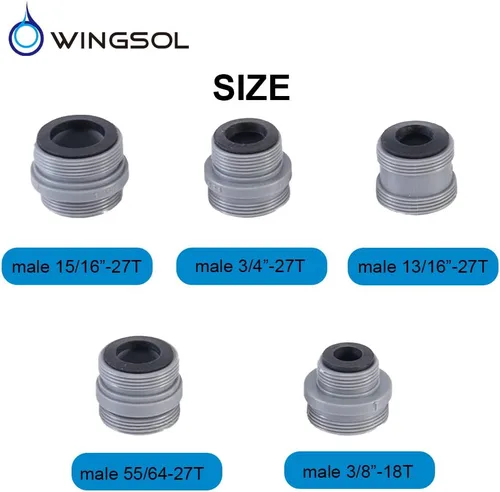 Miniatura 2 de WINGSOL Kits de adaptador de rosca de compresión para filtro de montaje de grifo de cocina, manguera de jardín, desviador de aireador de bañera
