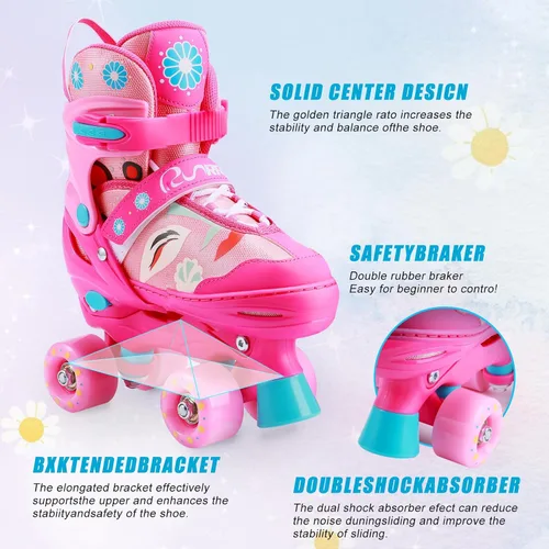 Miniatura 4 de Patines ajustables para niños y niñas con ruedas iluminadas, patines para niños de 6 a 12 años, niños pequeños de 3 a 5 años, jóvenes y mujeres