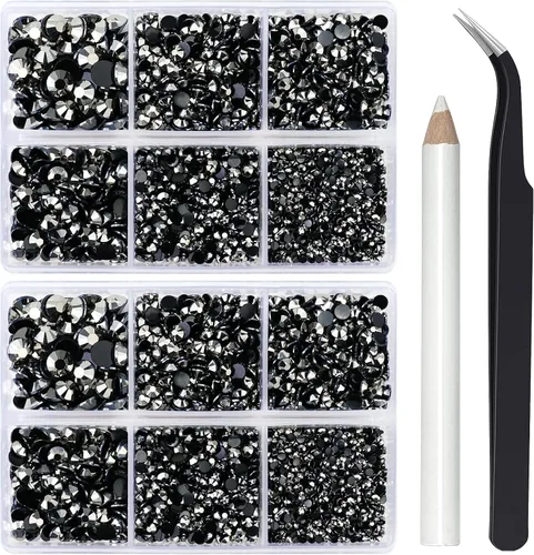 Miniatura 24 de Briskbloom 10000 piezas de diamantes de imitación con parte posterior plana para manualidades, zapatos, ropa, kit de circonita azul/circonita azul