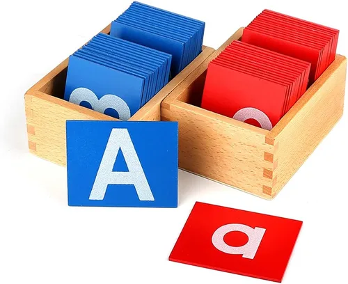 Papel de lija Montessori Letra Aprender Alfabeto Tráctil Aprendizaje Phnonics Reconocimiento de Cartas Habilidades Pre-Escritura Educación en el