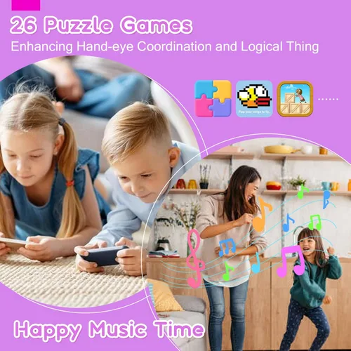 Miniatura 6 de Teléfono inteligente para niños, teléfono para niños pequeños con cámara, música, juegos y tarjeta de 32 GB, regalo de cumpleaños de Navidad