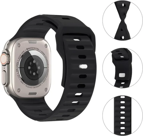 Miniatura 3 de Paquete de 6 correas Ocean Band compatibles con Apple Watch Ultra de 49 mm para mujeres y hombres, correa deportiva ajustable de silicona