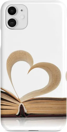 Miniatura 22 de Inspired Cases - Compatible con iPhone XR - Funda protectora con textura 3D para Apple iPhone XR - Página de corazón - Amante de los libros