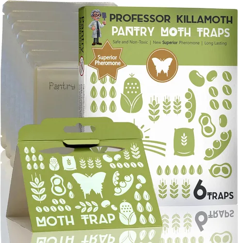 Miniatura 8 de Professor Killamoth Trampas para polillas de despensa superior, paquete de 6 con feromonas prime, sin insecticidas, seguras, no tóxicas y protección