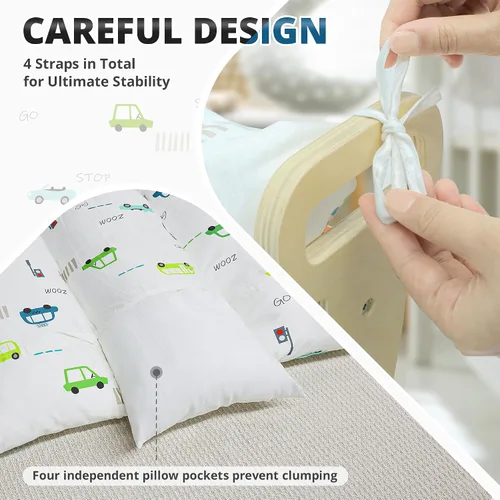 Miniatura 6 de BlueWood Cojín para arco de escalada, almohada suave y antideslizante de filosofía Montessori para niños, cojín Pikler para leer, jugar