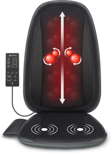 Miniatura 12 de COMFIER Shiatsu - Masajeador de espalda con calor, cojín de asiento de masaje de tejido profundo, almohadilla para silla de masaje para espalda
