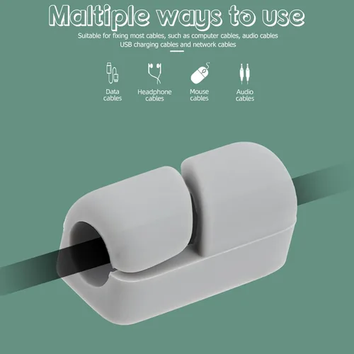 Miniatura 2 de Organizador de clips de cable, 20 unidades, autoadhesivos, gestión de cables, abrazaderas fijas para coche, oficina, hogar, escritorio, TV