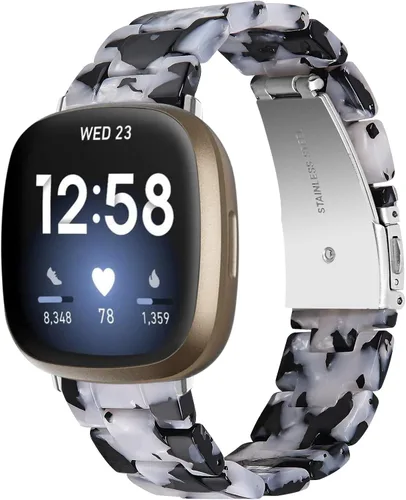 Miniatura 19 de Correa de reloj de resina compatible con Fitbit Versa 4/Sense 2/Versa 3/Sense 1, pulsera brazalete de moda ligera y ajustable de repuesto