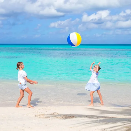 Miniatura 3 de 4E's Novelty Pelotas de playa [3 unidades] Pelotas de playa inflables de 20 pulgadas para niños, juegos de piscina, juguetes para niños y niños