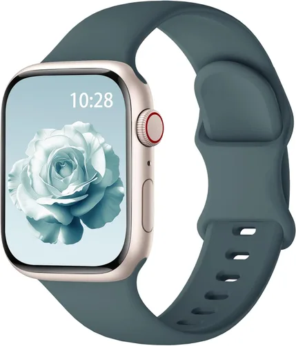 Miniatura 27 de Correa de silicona deportiva compatible con bandas de Apple Watch de 38mm 40mm 41mm 42mm 44mm 45mm 46mm 49mm para mujeres y hombres, correa