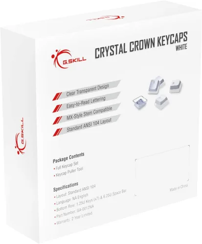 Miniatura 4 de Teclas G.SKILL Crystal Crown: juego de teclas con capa transparente para teclados mecánicos, juego completo de 104 teclas, diseño estándar ANSI 104