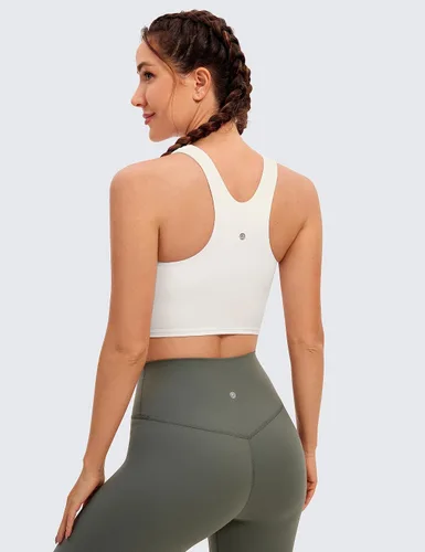 Miniatura 2 de CRZ YOGA - Butterluxe - Brasier deportivo con espalda cruzada y escote alto - Camiseta de entrenamiento sin mangas con brasier con relleno