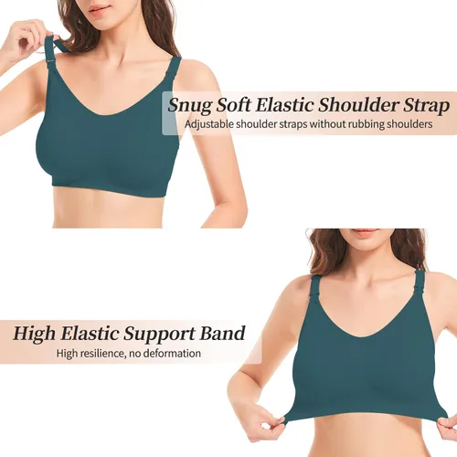 Miniatura 5 de Nursing Bras for Breastfeeding 3 Pack Seamless Maternity Bras Pregnancy Sleep Bralette with Extra Bra Extenders and Clips
