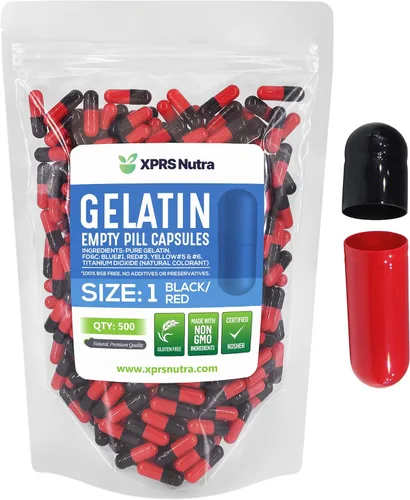 Miniatura 38 de XPRS Nutra Cápsulas vacías de tamaño 1 – 500 cápsulas vacías de gelatina – Pastillas de relleno de cápsulas de bricolaje – Cápsulas de gel de Oro