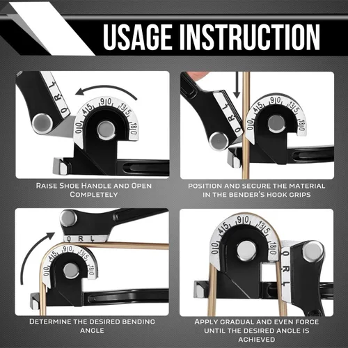 Miniatura 5 de Flexzion Herramienta dobladora de tubos – Doblado manual de tubos OD 3 tamaños 1/4 pulgadas 5/16 pulgadas 3/8 pulgadas 180 grados tipo palanca