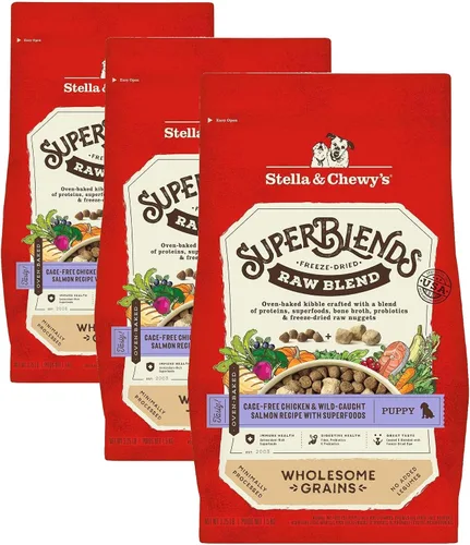 Miniatura 12 de Stella & Chewy's SuperBlends - Receta de mezcla cruda de granos saludables para cachorros, pollo sin jaula y salmón silvestre con superalimentos