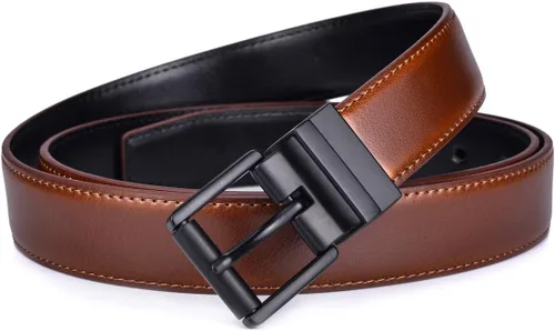 Miniatura 5 de Beltox - Cinturón para hombre de vestir casual reversible de cuero de 1.1" con hebilla de rodillo giratoria