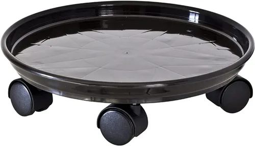 Soporte para plantas, soporte resistente para plantas con ruedas, organizador redondo para plantas - Estante para macetas al aire libre en rodillos