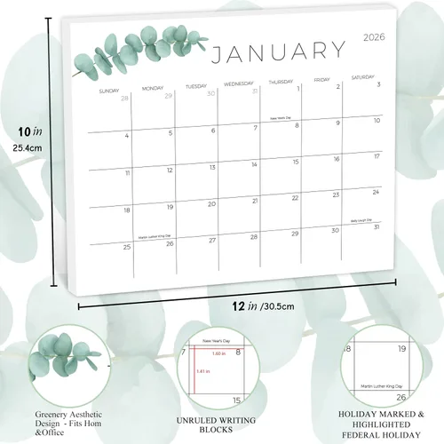 Miniatura 4 de Calendario de refrigerador 2026-2027, calendario magnético de 18 meses para refrigerador, calendarios de refrigerador de papel grueso con imán