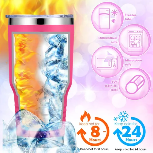Miniatura 3 de Uiifan 4 juegos de vasos con tapas y pajitas, vaso de acero inoxidable de 30 onzas, regalo de agradecimiento para fútbol de baloncesto