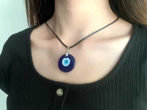 Miniatura 2 de Collar de ojo malvado para mujer chapado en oro de 14 quilates hecho a mano ajustable amuleto azul cadena collares para niñas adolescentes
