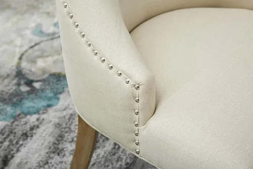 Miniatura 7 de Juego de sillas Roundhill Furniture, 2 sillas de madera maciza, sillón orejero con cabezas de clavos